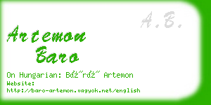 artemon baro business card
